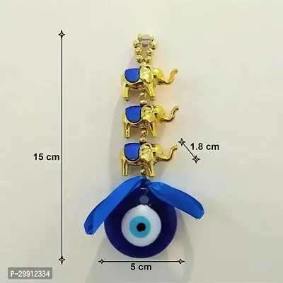 3 Elephant Evil Eye Protection (Nazar Battu) Car  Door Hanging Decorative Showpiece - 15 cm-thumb4