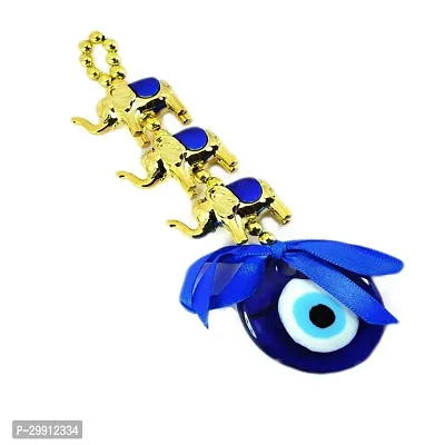 3 Elephant Evil Eye Protection (Nazar Battu) Car  Door Hanging Decorative Showpiece - 15 cm-thumb5