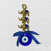 3 Elephant Evil Eye Protection (Nazar Battu) Car  Door Hanging Decorative Showpiece - 15 cm-thumb2