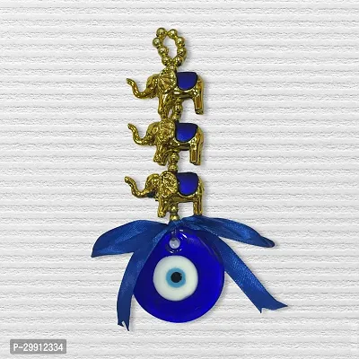 3 Elephant Evil Eye Protection (Nazar Battu) Car  Door Hanging Decorative Showpiece - 15 cm-thumb3