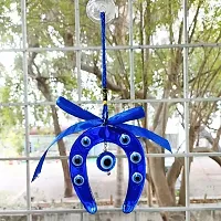 Horse Shoe Evil Eye Nazar Battu Wall Decorative Showpiece - 19 cm-thumb2