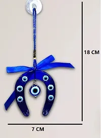 Horse Shoe Evil Eye Nazar Battu Wall Decorative Showpiece - 19 cm-thumb3