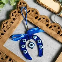 Horse Shoe Evil Eye Nazar Battu Wall Decorative Showpiece - 19 cm-thumb1