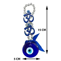 Vastu Fengshui Evil Eye Hanging 2 OM Nazar Suraksha Kavach with Crystal Eye Ball - 15 cm-thumb3