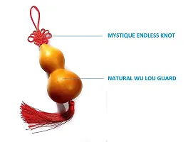 Vastu Fengshui Natural Original Wu Lou Gourd Mystique Endless Knot Charm Hanging  - 16 cm-thumb1