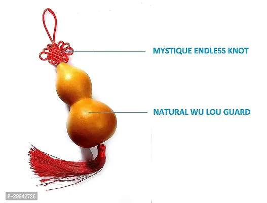 Vastu Fengshui Natural Original Wu Lou Gourd Mystique Endless Knot Charm Hanging  - 16 cm-thumb2