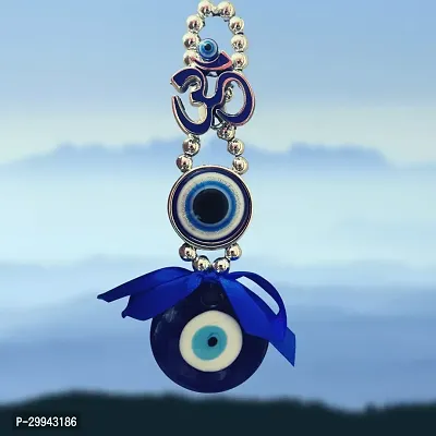 Vastu Fengshui Blue Evil Eye OM Design with Pendant Lucky OM Hanging Ornament - 15 cm-thumb4