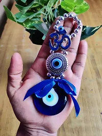 Vastu Fengshui Blue Evil Eye OM Design with Pendant Lucky OM Hanging Ornament - 15 cm-thumb1