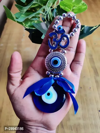 Vastu Fengshui Blue Evil Eye OM Design with Pendant Lucky OM Hanging Ornament - 15 cm-thumb2