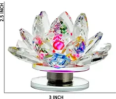 Vastu Fengshui Rotating Crystal Lotus, Transparent Flower For Positive Energy - 8 cm  (Crystal, Multicolor)-thumb2