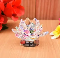 Vastu Fengshui Rotating Crystal Lotus, Transparent Flower For Positive Energy - 8 cm  (Crystal, Multicolor)-thumb4