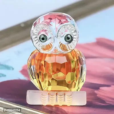 Vastu Fengshui Crystal Owl Diamond Cut For Evil Protection Wisdom - 7 cm