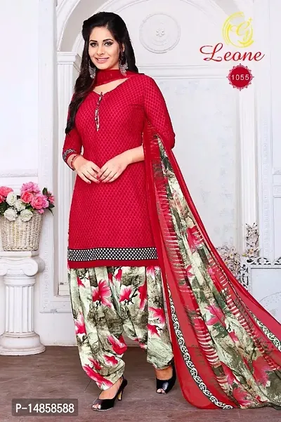 Classic Cotton Printed Dress Material with Dupatta for Women-thumb0