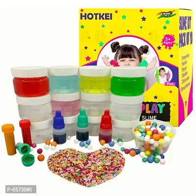 HOTKEI (12 Slime Kit) DIY Glitter Slime Gel Set Clay Putty Toy Kit for  Girls Boys Kids - (12 Slime Kit) DIY Glitter Slime Gel Set Clay Putty Toy  Kit for Girls