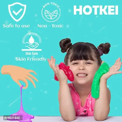 HOTKEI (10 Slime kit) Multicolor Fruit Scented DIY Magic Toy Slimy Slime Clay Gel Jelly Putty Set kit Toys for Boys Girls Kids Slime with Glitter| Charms | Beads Set-thumb5