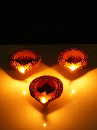 Divine Senses Plain Diyas Set | Handmade/Handpainted Diwali Decoration | Pack of 12 Diyas for Home Decor-thumb3