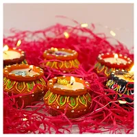 Divine Sense Multicolor Handmade Decorative Diyas for Diwali Decoration | Set of 12-thumb3