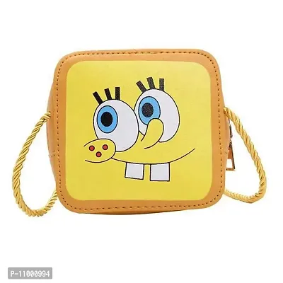 The Cutians Yellow Funny Cute Cartoon Sling Bag For Kids/Girls/Women/Teens (Small Size Purse) - Cross Boy Shoulder bags for Girls - Best Gift For Birthday/Return Gift-thumb0