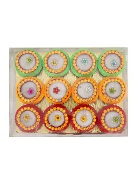 Divine Sense Handmade Decorative Diyas for Diwali Decoration | Set of 12-thumb3