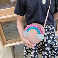 The Cutians Cute Rainbow Cartoon Sling Bag For Kids/Girls (Small Size Purse) - Cross Boy Shoulder bags for Girls - Best Gift For Birthday/Return Gift-thumb1