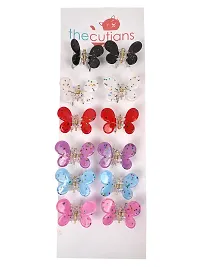 The Cutians Butterfry  Hair Clips Combo Set Of 12 - Multicolor-thumb2