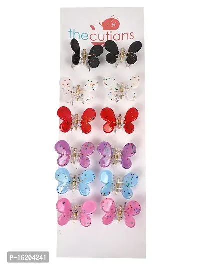 The Cutians Butterfry  Hair Clips Combo Set Of 12 - Multicolor-thumb3