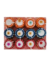 Divine Sense Multicolor Handmade Decorative Diyas for Diwali Decoration | Set of 12-thumb2