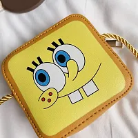 The Cutians Yellow Funny Cute Cartoon Sling Bag For Kids/Girls/Women/Teens (Small Size Purse) - Cross Boy Shoulder bags for Girls - Best Gift For Birthday/Return Gift-thumb1