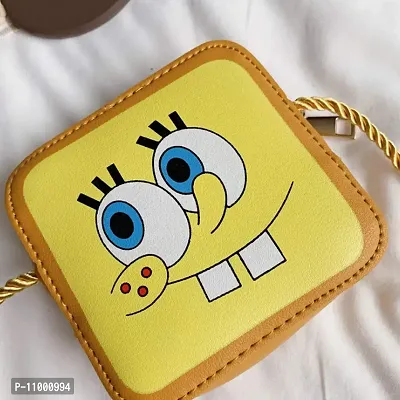 The Cutians Yellow Funny Cute Cartoon Sling Bag For Kids/Girls/Women/Teens (Small Size Purse) - Cross Boy Shoulder bags for Girls - Best Gift For Birthday/Return Gift-thumb2