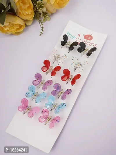 The Cutians Butterfry  Hair Clips Combo Set Of 12 - Multicolor