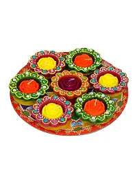 Divine Sense Multicolor Handmade Decorative Diyas for Diwali Decoration | Set of 6-thumb3