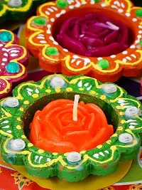 Divine Sense Multicolor Handmade Decorative Diyas for Diwali Decoration | Set of 6-thumb2