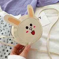 The Cutians Off-White Bunny Cartoon Sling Bag For Kids/Girls/Women/Teens (Small Size Purse) - Cross Boy Shoulder bags for Girls - Best Gift For Birthday/Return Gift-thumb1