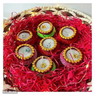 Divine Sense Handmade Decorative Diyas for Diwali Decoration | Set of 12-thumb3