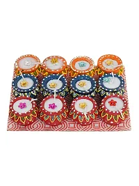 Divine Sense Multicolor Handmade Decorative Diyas for Diwali Decoration | Set of 12-thumb4