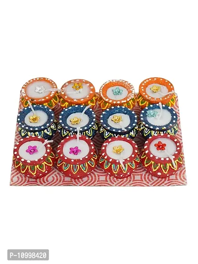 Divine Sense Multicolor Handmade Decorative Diyas for Diwali Decoration | Set of 12-thumb5