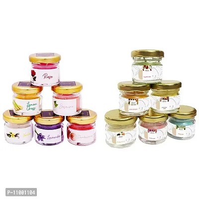 Divine senses Organic Soy Wax Mini Jar Candles | Intensely Fragranced Candles | Pack of 12 Mini Jars