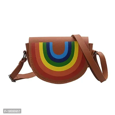 The Cutians Women's Rainbow Cartoon Cross Body Sling Bag (Multicolour, Small)