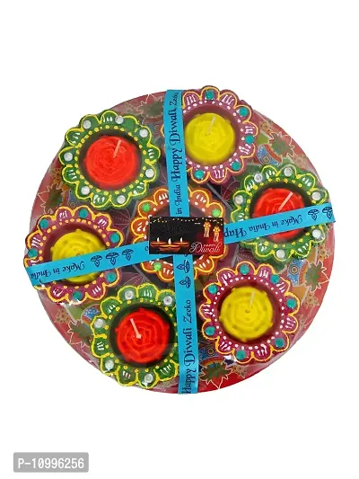 Divine Sense Multicolor Handmade Decorative Diyas for Diwali Decoration | Set of 6