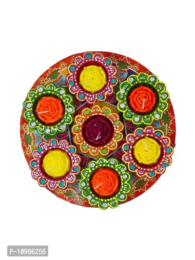 Divine Sense Multicolor Handmade Decorative Diyas for Diwali Decoration | Set of 6-thumb2