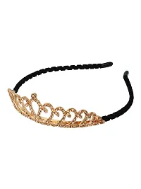 The Cutians Queen Crown Hairband- (Golden  Black )-thumb2