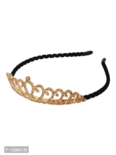 The Cutians Queen Crown Hairband- (Golden  Black )-thumb3