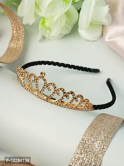 The Cutians Queen Crown Hairband- (Golden  Black )-thumb0