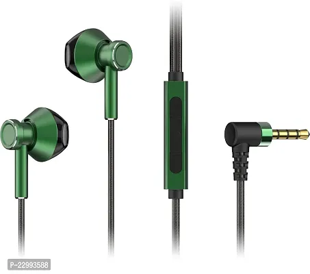 Stylish Green In-ear Wired - 3.5 MM Single Pin Headphones With Microphone
