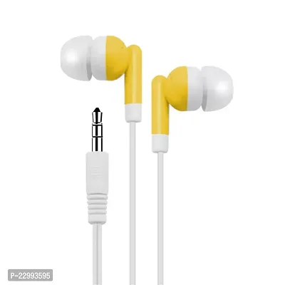 Stylish White In-ear Wired - 3.5 MM Single Pin Headphones With Microphone