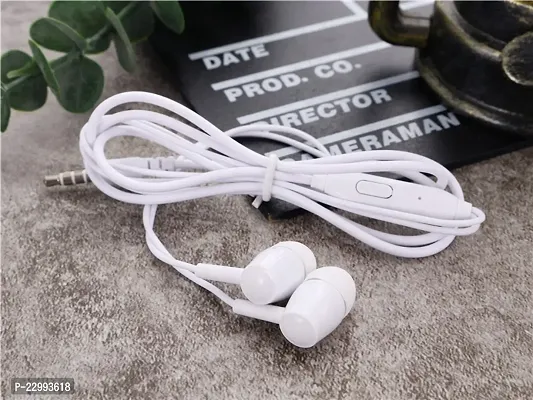 Stylish White In-ear Wired - 3.5 MM Single Pin Headphones With Microphone