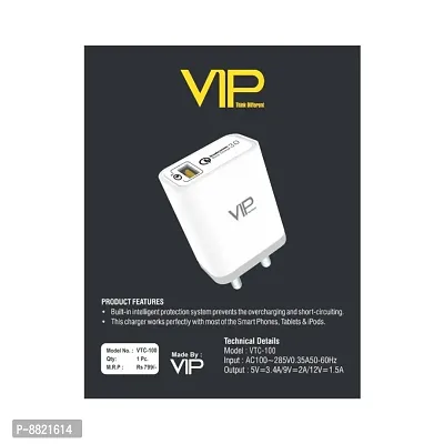 VIP VTC-100 18 W Mobile Charger With C type Data Cable-thumb5