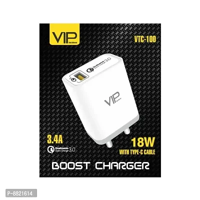 VIP VTC-100 18 W Mobile Charger With C type Data Cable-thumb4