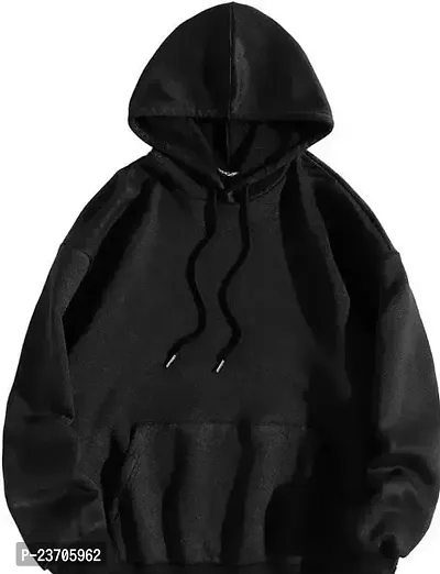 Stylish Black Cotton Blend Hodies For Women-thumb0