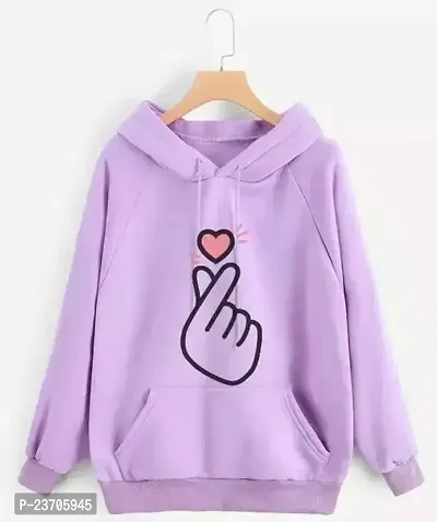 Stylish Purple Cotton Blend Hodies For Women-thumb0